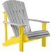 LuxCraft LuxCraft Dove Gray Deluxe Recycled Plastic Adirondack Chair With Cup Holder Dove Gray on Yellow Adirondack Deck Chair PDACDGY-CH