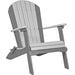 LuxCraft LuxCraft Dove Gray Folding Recycled Plastic Adirondack Chair With Cup Holder Dove Gray On Slate Adirondack Deck Chair PFACDGS