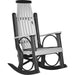 LuxCraft LuxCraft Dove Gray Grandpa's Recycled Plastic Rocking Chair (2 Chairs) Dove Gray On Black Rocking Chair PGRDGB