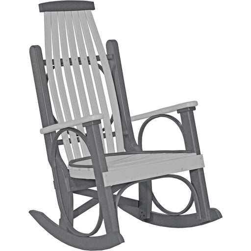 LuxCraft LuxCraft Dove Gray Grandpa's Recycled Plastic Rocking Chair (2 Chairs) Dove Gray On Slate Rocking Chair PGRDGS