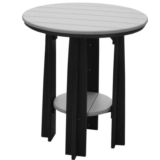 LuxCraft LuxCraft Dove Gray Recycled Plastic 36" Balcony Table With Cup Holder Dove Gray On Black Tables PBATDGB