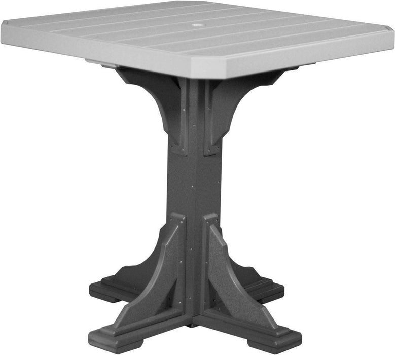LuxCraft LuxCraft Dove Gray Recycled Plastic 41" Square Table Dove Gray On Slate / Bar Tables P41STBDGS