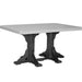LuxCraft LuxCraft Dove Gray Recycled Plastic 4x6 Rectangular Table With Cup Holder Dove Gray On Black / Bar Tables P46RTBDGB