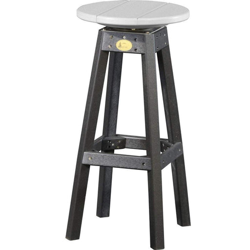 LuxCraft LuxCraft Dove Gray Recycled Plastic Bar Stool Dove Gray On Black Stool PBSDGB