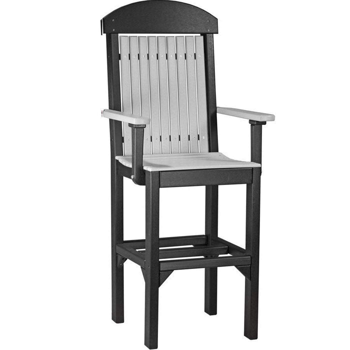 LuxCraft LuxCraft Dove Gray Recycled Plastic Captain Chair Dove Gray On Black / Bar Chair Chair PCCBDGB