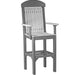 LuxCraft LuxCraft Dove Gray Recycled Plastic Captain Chair With Cup Holder Dove Gray On Slate / Bar Chair Chair PCCBDGS