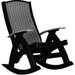 LuxCraft LuxCraft Dove Gray Recycled Plastic Comfort Porch Rocking Chair With Cup Holder Dove Gray On Black Rocking Chair PCRDGB