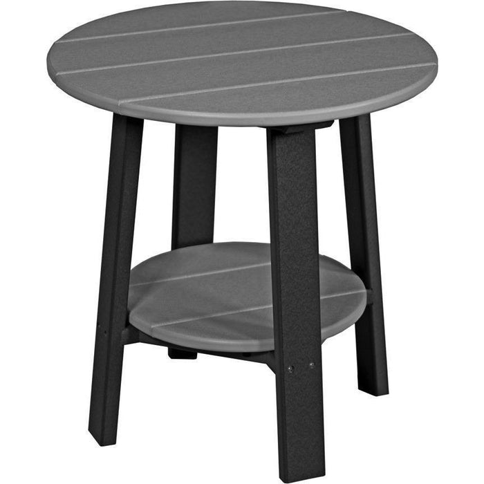 LuxCraft LuxCraft Dove Gray Recycled Plastic Deluxe End Table Dove Gray on Slate End Table PDETDGS