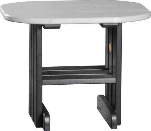LuxCraft LuxCraft Dove Gray Recycled Plastic End Table With Cup Holder Dove Gray on Black Accessories PETDGB
