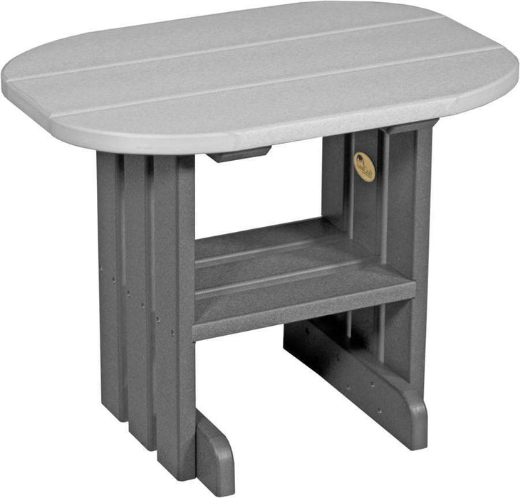 LuxCraft LuxCraft Dove Gray Recycled Plastic End Table With Cup Holder Dove Gray on Slate Accessories PETDGS
