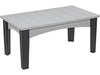 LuxCraft LuxCraft Dove Gray Recycled Plastic Island Coffee Table Dove Gray on Black Accessories ICTDGB