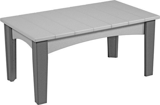 LuxCraft LuxCraft Dove Gray Recycled Plastic Island Coffee Table With Cup Holder Dove Gray on Slate Accessories ICTDGS
