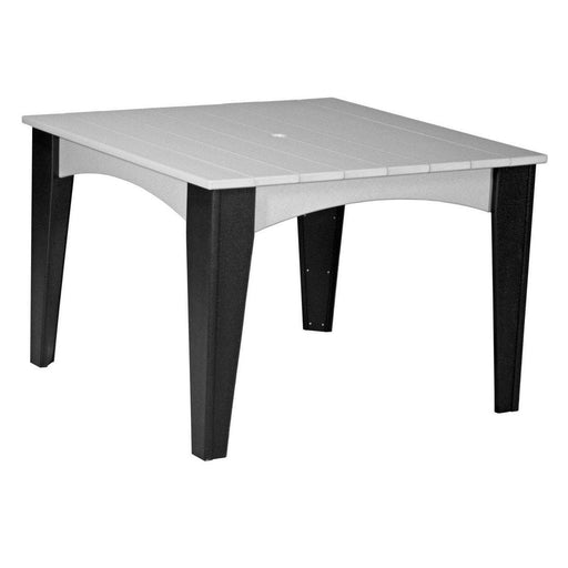 LuxCraft LuxCraft Dove Gray Recycled Plastic Island Dining Table Dove Gray On Black Tables IDT44SDGB