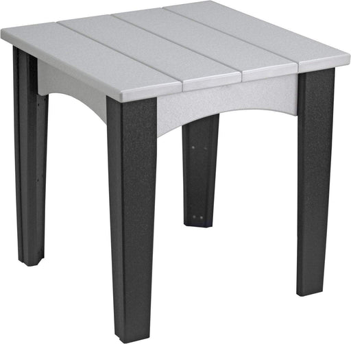 LuxCraft LuxCraft Dove Gray Recycled Plastic Island End Table Dove Gray on Black Accessories IETDGB
