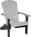 LuxCraft LuxCraft Dove Gray Recycled Plastic Lakeside Adirondack Chair With Cup Holder Dove Gray on Black Adirondack Deck Chair LACDGB