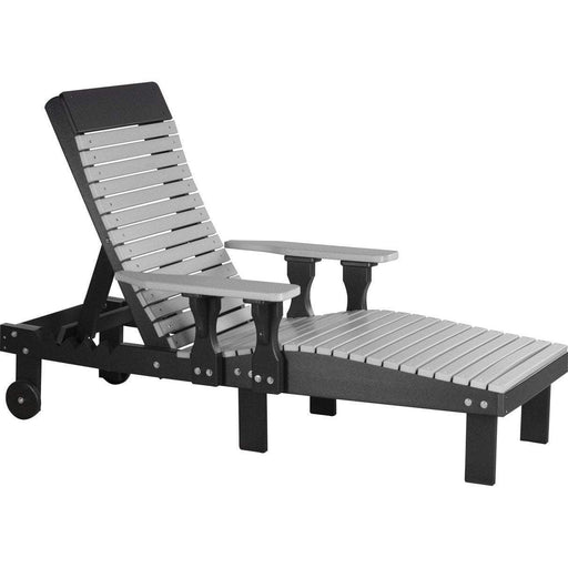 LuxCraft LuxCraft Dove Gray Recycled Plastic Lounge Chair Dove Gray On Black Adirondack Deck Chair PLCDGB