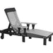 LuxCraft LuxCraft Dove Gray Recycled Plastic Lounge Chair With Cup Holder Dove Gray On Black Adirondack Deck Chair PLCDGB