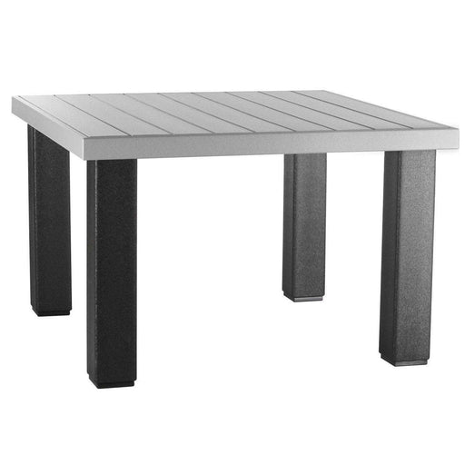 LuxCraft LuxCraft Dove Gray Recycled Plastic Square Contemporary Table Dove Gray On Black Tables P4SCTDGB