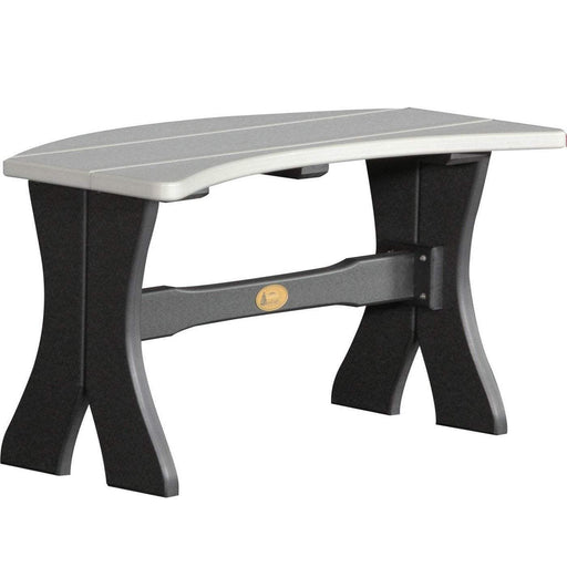 LuxCraft LuxCraft Dove Gray Recycled Plastic Table Bench Dove Gray On Black / 28" Bench P28TBDGB