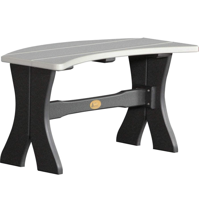 LuxCraft LuxCraft Dove Gray Recycled Plastic Table Bench With Cup Holder Dove Gray On Black / 28" Bench P28TBDGB