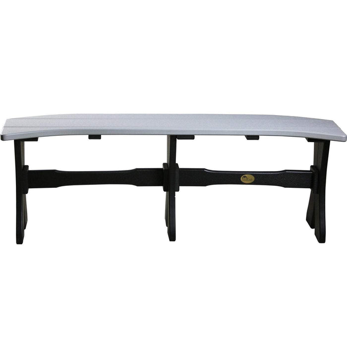 LuxCraft LuxCraft Dove Gray Recycled Plastic Table Bench With Cup Holder Dove Gray On Black / 52" Bench P52TBDGB