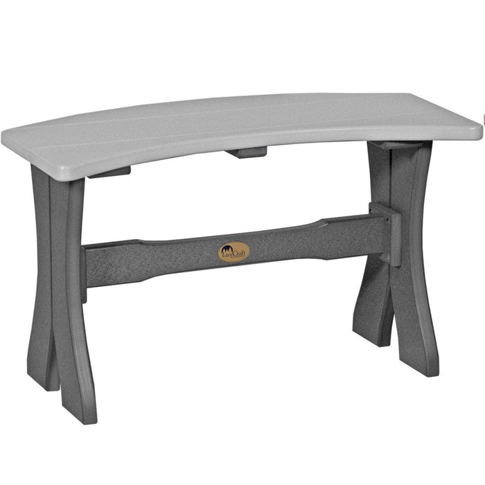 LuxCraft LuxCraft Dove Gray Recycled Plastic Table Bench With Cup Holder Dove Gray On Slate / 28" Bench P28TBDGS