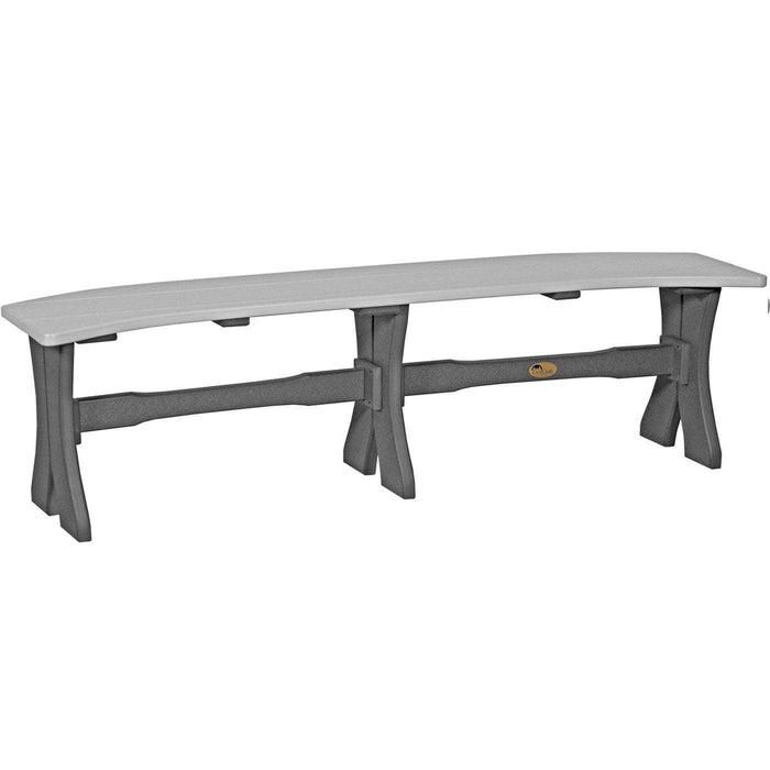 LuxCraft LuxCraft Dove Gray Recycled Plastic Table Bench With Cup Holder Dove Gray On Slate / 52" Bench P52TBDGS