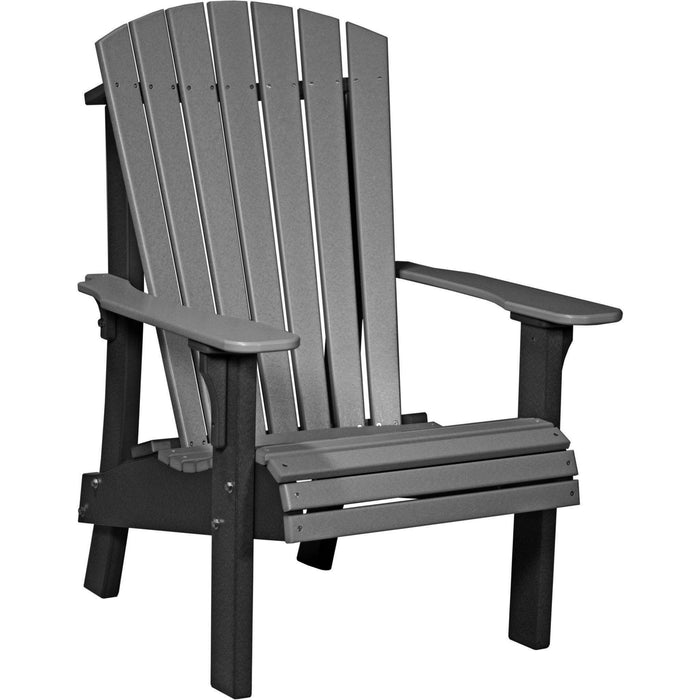 LuxCraft LuxCraft Dove Gray Royal Recycled Plastic Adirondack Chair Dove Gray On Slate Adirondack Deck Chair RACDGS