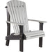 LuxCraft LuxCraft Dove Gray Royal Recycled Plastic Adirondack Chair With Cup Holder Dove Gray On Black Adirondack Deck Chair RACDGB