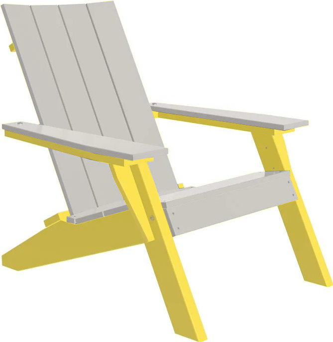 LuxCraft Luxcraft Dove Gray Urban Adirondack Chair Dove Gray on Yellow Adirondack Deck Chair UACDGY