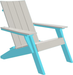 LuxCraft Luxcraft Dove Gray Urban Adirondack Chair With Cup Holder Dove Gray on Aruba Blue Adirondack Deck Chair UACDGAB