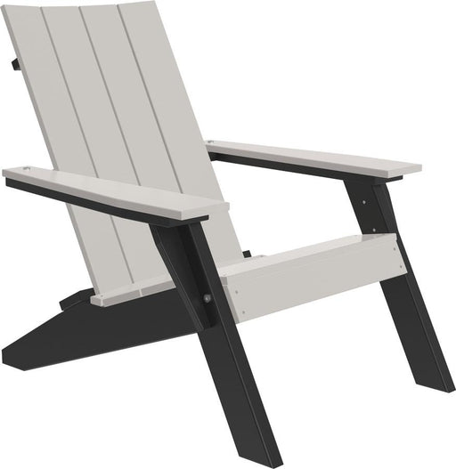 LuxCraft Luxcraft Dove Gray Urban Adirondack Chair With Cup Holder Dove Gray on Black Adirondack Deck Chair UACDGB