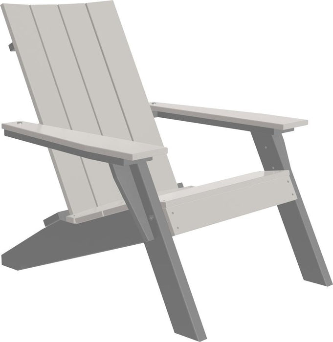 LuxCraft Luxcraft Dove Gray Urban Adirondack Chair With Cup Holder Dove Gray on Slate Adirondack Deck Chair UACDGS