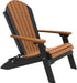 LuxCraft LuxCraft Folding Recycled Plastic Adirondack Chair Antique Mahogany on Black Adirondack Deck Chair PFACAMB