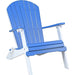 LuxCraft LuxCraft Folding Recycled Plastic Adirondack Chair Blue On White Adirondack Deck Chair PFACBW