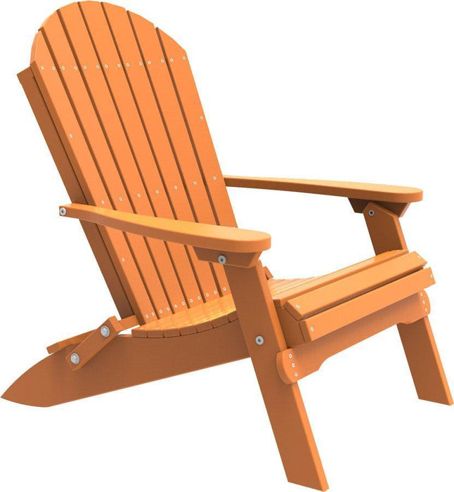 LuxCraft LuxCraft Folding Recycled Plastic Adirondack Chair Tangerine Adirondack Deck Chair PFACT