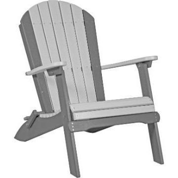 LuxCraft LuxCraft Folding Recycled Plastic Adirondack Chair With Cup Holder Adirondack Deck Chair