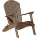 LuxCraft LuxCraft Folding Recycled Plastic Adirondack Chair With Cup Holder Chestnut Brown Adirondack Deck Chair PFACCBR