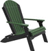 LuxCraft LuxCraft Folding Recycled Plastic Adirondack Chair With Cup Holder Green on Black Adirondack Deck Chair PFACGB