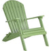 LuxCraft LuxCraft Folding Recycled Plastic Adirondack Chair With Cup Holder Lime Green Adirondack Deck Chair PFACLG