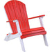 LuxCraft LuxCraft Folding Recycled Plastic Adirondack Chair With Cup Holder Red On White Adirondack Deck Chair PFACRW