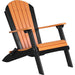 LuxCraft LuxCraft Folding Recycled Plastic Adirondack Chair With Cup Holder Tangerine On Black Adirondack Deck Chair PFACTB