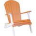 LuxCraft LuxCraft Folding Recycled Plastic Adirondack Chair With Cup Holder Tangerine On White Adirondack Deck Chair PFACTW