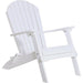 LuxCraft LuxCraft Folding Recycled Plastic Adirondack Chair With Cup Holder White Adirondack Deck Chair PFACW