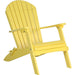 LuxCraft LuxCraft Folding Recycled Plastic Adirondack Chair With Cup Holder Yellow Adirondack Deck Chair PFACY