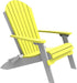 LuxCraft LuxCraft Folding Recycled Plastic Adirondack Chair With Cup Holder Yellow on White Adirondack Deck Chair PFACYW