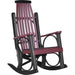LuxCraft LuxCraft Grandpa's Recycled Plastic Rocking Chair (2 Chairs) With Cup Holder Cherrywood On Black Rocking Chair PGRCWB