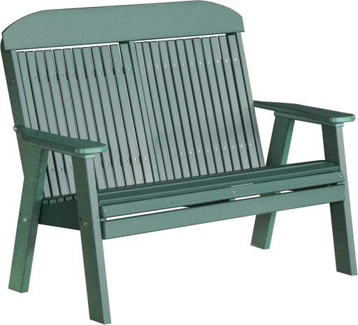 LuxCraft LuxCraft Green 4' Classic Highback Recycled Plastic Bench Green Bench 4CPBG