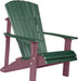 LuxCraft LuxCraft Green Deluxe Recycled Plastic Adirondack Chair Green on Cherry Wood Adirondack Deck Chair PDACGCW
