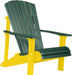 LuxCraft LuxCraft Green Deluxe Recycled Plastic Adirondack Chair Green on Yellow Adirondack Deck Chair